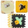 LeanToys Měkké puzzle vzdělávací podložka EVA pěna zvířátka hnědá 16 dílků.