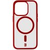 Cellularline Pop Mag s podporou Magsafe pre Apple iPhone 15 Pro, číry / červený