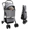 Skladací vozík pre zvieratá s nastavením, sivý, 81 x 47 x 99 cm