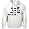 Stolný tenis - eat sleep - Oversized mikina pánska Moon - kratšia + širšia - XL ( Biela )