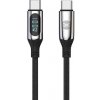 Dátový kábel s LCD Forever USB-C/USB-C 1m 100W čierny