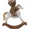 Clayre & Eef Dekorácia hojdací koník s medvedíkom v čiapke - 12*4*14 cm - Clayre & Eef
