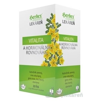 Herbex Lekáreň VITALITA a hormonálna rovnováha bylinný čaj 20 x 3 g od 3,02  € - Heureka.sk