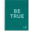 MIQUELRIUS Be True, blok A5, špirálový, linajkový, kartónová väzba, 80 listov, špirála na dlhej strane, zelený