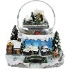 Vianočné snežítko Zimná krajina, svietiaca, otočná, melódia, 19 x 19 x 18 cm