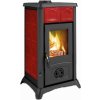 NORDICA Gemma Elegance bordó - krbová kamna, výkon 3 - 9 kW, černý smalt / keramika Elegance bordó