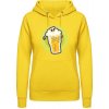 AWDis Hoodie Mikina - Dizajn - Smrtka v pivnom pohári - Slnečná žltá - XS - Dámske