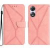 Peňaženkové kožené puzdro Stitching na Oppo A38 - Ružová