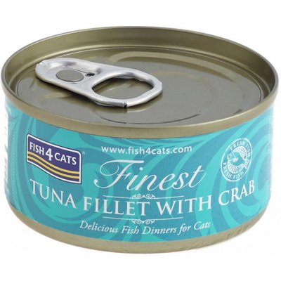FISH4CATS Konzerva pre mačky Finest tuniak s krabom 70 g