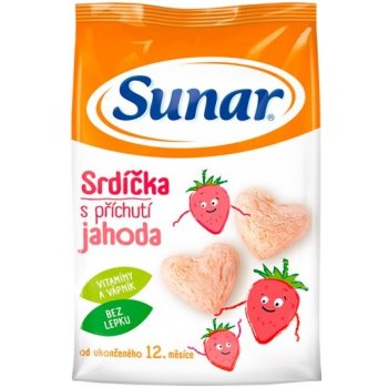 Hero Sunárek DETSKÝ SNACK srdiečka s príchuťou jahoda od ukonč. 1. roku 50 g