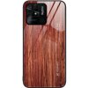 Sklenený kryt WOOD na Xiaomi Redmi 10C – Káva