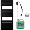 CERANO - Kúpeľňový elektrický radiátorový set Claude - 600W - čierna matná - 1200x500 mm CER-680554