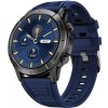 Smart hodinky Madvell Horizon s volaním cez bluetooth čierne s modrým športovým silikónovým remienkom