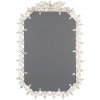 Clayre & Eef Šedobéžové anik nástenné zrkadlo s ozdobnými kvetmi Viloé - 63*3*93 cm - Clayre & Eef