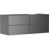 HANSGROHE Xevolos E závesná skrinka pre lakovanú dosku so zápustným umývadlom vpravo, 4 zásuvky PushOpen, 1370 x 550 x 555 mm, bridlicová matná sivá/bridlicová metalická sivá, 54241770