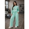 Fashionweek dámska viskózová súprava voľná mikina a široké nohavice K0555 mentolový
