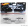Mattel hot wheels Bugatti Set 2x Veyron 2009 + Bugatti Chiron 2016 1:64 čierna strieborná