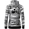 Apalucha chalupa - Mikina dámska trendy zipper s kapucňou - XS ( Šedý maskáč )
