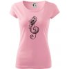 Husľový kľúč kvety - Dámske tričko Pure - L ( Ružová )
