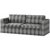 Dekoria Poťah na sedačku Karlstad (nerozkladáci, 3-miestný, dlhý), sivo - grafitové káro, 224 x 89 x 64 cm, Edinburg, 115-75