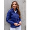 Tmavomodrá dámska prešívaná prechodná bunda so stojačikovým golierom Bolf 1141A