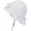 STERNTALER Klobúk ľanový s mašľou na zaväzovanie UV 50+ white dievča-35 cm-1-2 m