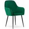 Zamatové jedálenské kreslo LUGO - tmavo zelené