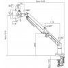 Držiak na monitor DESQ s plynovou pružinou - čierny