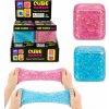 Trblietavá antistresová kocka Cube Squeeze – Glitter Edition Farba: fialová