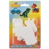 Podložka na zažehľovacie korálky auto, papagáj, dinosaurus plast 3ks na karte 12x18x3cm