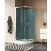 SANSWISS MODUL 1200 D20SR 90 x 90 VARIANTA 4 štvrťkruhový sprchový box kompletný, profil chróm, sklo číre - 1 – trojstranná (U–montáž)