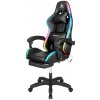 Kruger&Matz KM0790 Herná stolička s opierkou na nohy a LED RGB podsvietením GX-150, čierna