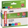 Edding Ink náhradný HP 934XL, 935XL, X4E14AE, C2P23AE, C2P24AE, C2P25AE, C2P26AE kompatibilná kombinované balenie čierna, zelenomodrá, purpurová, žltá EDD-540; 18-540