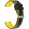 eses Športový remienok z jemného silikónu pre smart hodinky 20 mm Farba: čierna so žltou