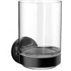 Emco Round - Držiak s pohárom, montáž pomocou lepenia alebo vŕtania, čierna 432013300