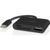 NEDIS USB hub/ 1x USB-C/ 1x USB-A/ 1x USB-C/ 4 porty port/ USB 2.0/ napájení z USB/ SD & MicroSD/ čerrný