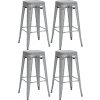 Sada 4 barových stoličiek Fletcher, strieborná