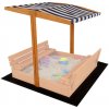 Baby Mix Strieška pre detské drevené pieskovisko 120x120 cm modro-biela