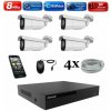 Amiko IP 4 kamerový set, Varifokal, 4K Ultra HD 8Mpix, Tube (1805K4) (Amiko)
