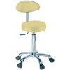 Výškovo nastaviteľná taburetka s operadlom, béžová (Zdravotnícky nábytok)