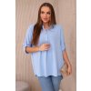 Kesi 11817MOD dámska Oversize blúzka s predĺženým zadným dielom bielo modrá