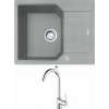 Franke UBG 611-62 šedý kameň s excentrom + Franke FP 9000.031 chróm