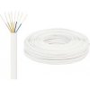 Cabletech 4121 telefónny 8-žilový - plochý, 100m, bílý
