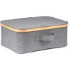 G21 Úložný box G21 40 x 30 x 15 cm, bambusový s vekom, sivý