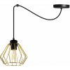 Light Home Závesné svietidlo Nuvola Spider 1, 1x zlaté drôtené tienidlo