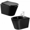 Mexen Rico závesné wc Rimless a závesný bidet, čierna matná - 35724885 + 30721085