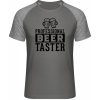 Mymate Predĺžené Tričko MY111 - Nápis - Profesionálny ochutnávač Piva - Grey Solid / Heather Grey - S - Pánske