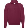 Fruit of the Loom Mikina Classic Zip-Neck Sweat s 1/4 zipem COT-16211437001 S Burgundová