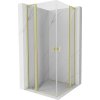 MEXEN/S - Mist L Duo sprchovací kút dvere krídlové 90 x 90, transparent, zlato kartáčovaná 8A4L-090-090-55-00
