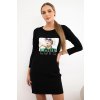 Legínovo Mätové šaty s potlačou Love Farba: Čierna, Veľkosť: UNI